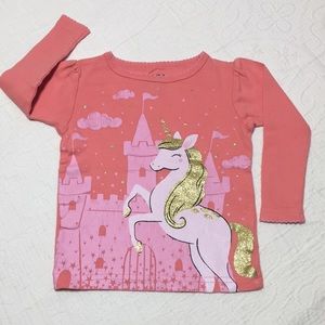 12m (5/$20) Peachy Sparkly Unicorn Top by Carter’s